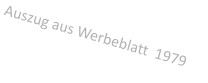 Auszug aus Werbeblatt  1979